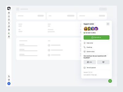 Help center / support crm help center support ui ux