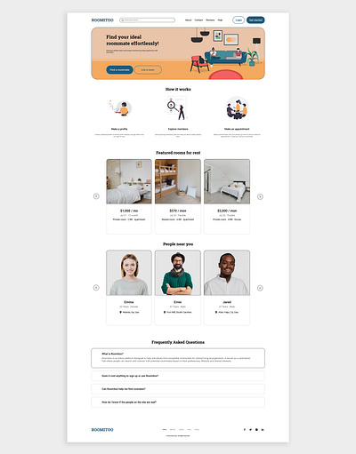 Roomitoo | Landing Page Design homepage illustration landingpage ui