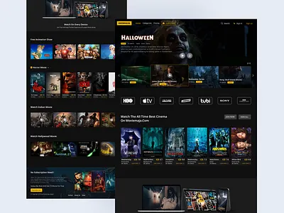 Moviemaja | OTT Landing Page Design | Website UI Design
