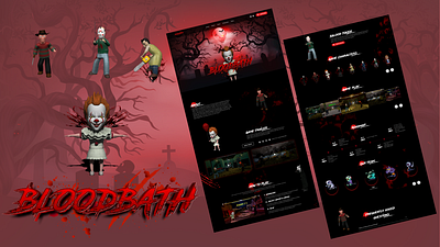 Blood Bath - A Horror Game Landing Page app branding design graphic design icon illustration logo ui ux vector