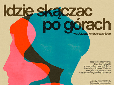 Idzie skacząc po górach x theatre poster branding design graphic design illustration print theatreposter