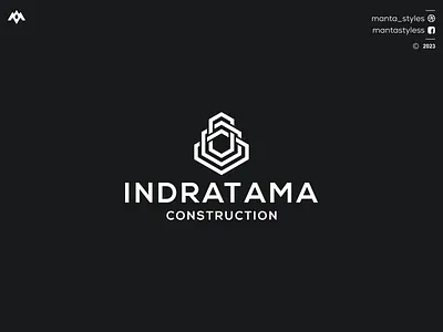 INDRATAMA CONSTRUCTION branding company logo design icon illustration letter logo vector