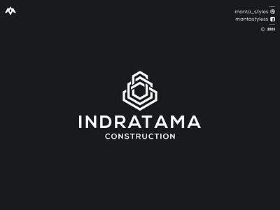 INDRATAMA CONSTRUCTION branding company logo design icon illustration letter logo vector