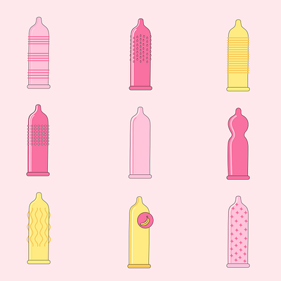 Condom set app branding design graphic design illustration logo typography ui ux vector