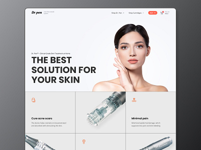 Dr.pen | Cosmetic tool | Concept ai airy beauty branding clean color cosmetic design doctor e commerce website uiux ecommerce graphic design landing landing page marketplace store ui web webflow