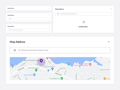 Map Widgets address components design explore location map search ui ux widgets