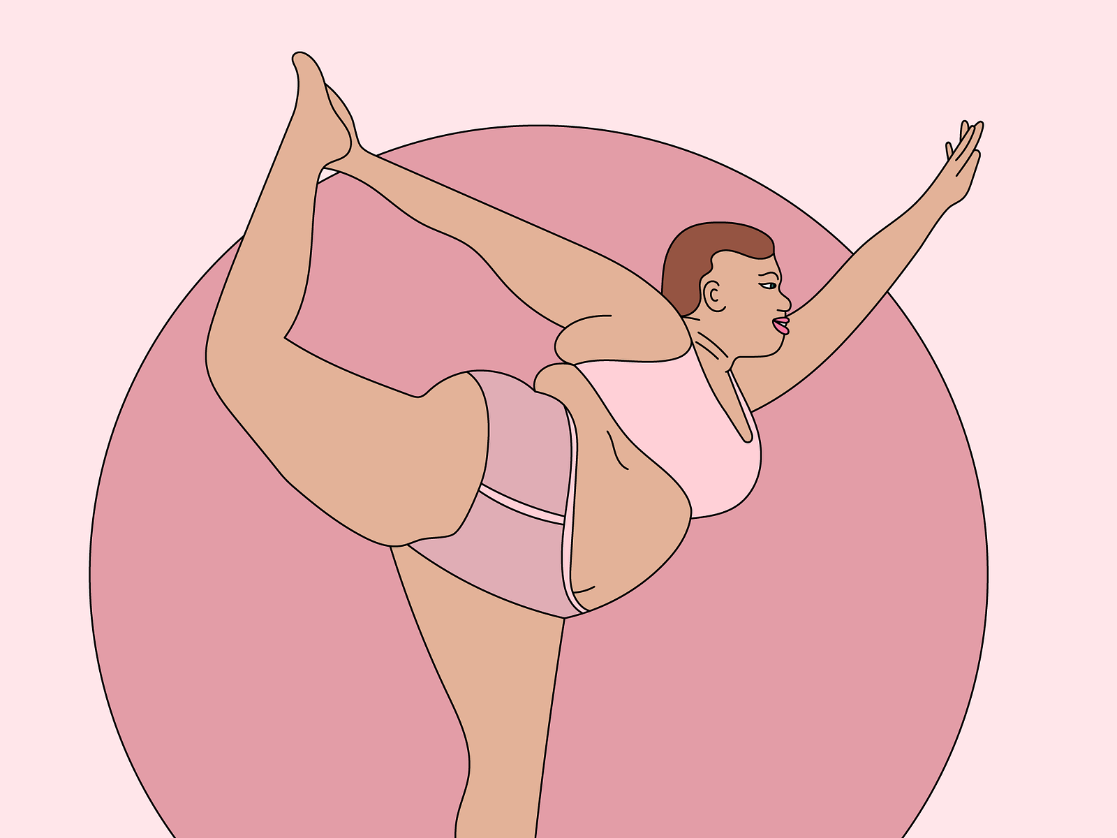 Set of yoga woman plus size poses by Daria on Dribbble