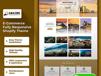 Travel, Tours, and Tourism Agency Booking Shopify 2.0 Theme css3 design html5 responsive design shopify shopify theme web design