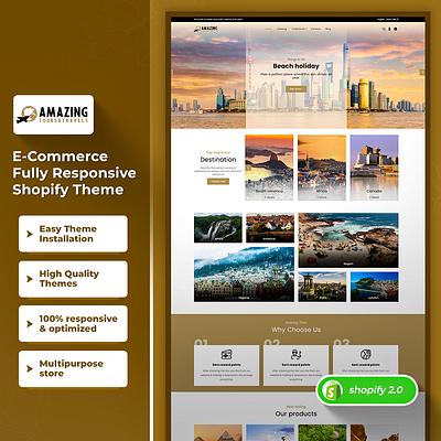Travel, Tours, and Tourism Agency Booking Shopify 2.0 Theme css3 design html5 responsive design shopify shopify theme web design