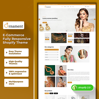 Ornament jewelry - Multipurpose Premium Shopify 2.0 Theme css3 design html5 responsive design shopify shopify theme web design