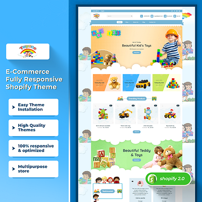 Toyzee - Multipurpose Premium Kids toy shop E-commerce Shopify 2 css3 design html5 responsive design shopify shopify theme web design