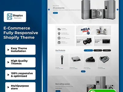 Shopiox- Electronic and FastFood Responsive Shopify 2.0 Theme css3 design html5 responsive design shopify shopify theme web design