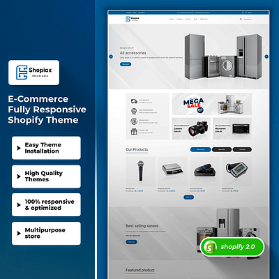 Shopiox- Electronic and FastFood Responsive Shopify 2.0 Theme css3 design html5 responsive design shopify shopify theme web design