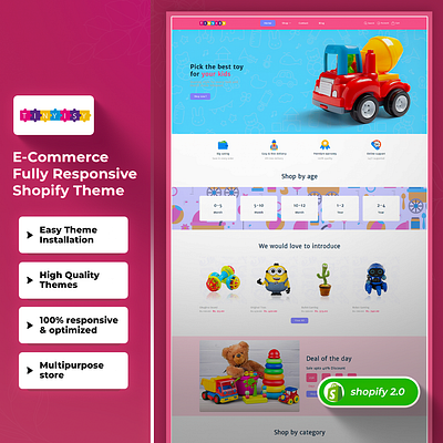 Tinyisfy - Multipurpose Premium Kids toy shop E-commerce Shopify css3 design html5 responsive design shopify shopify theme web design