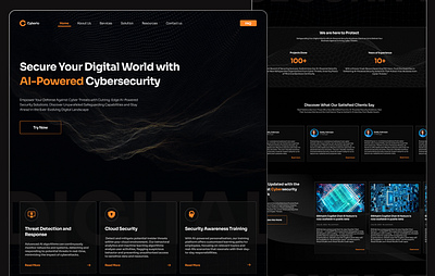 Cyberio : Cybersecurity with Ai landing Page. design ui