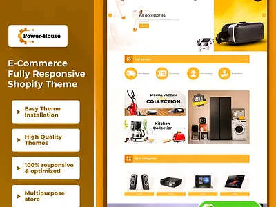 Powerhouse - Electronic and Mobile Responsive Shopify 2.0 Theme css3 design html5 responsive design shopify shopify theme web design