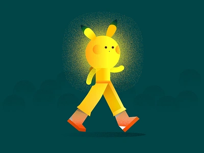 Pika Pika animation art direction artwork branding character cute design graphic design illustration motion motion graphics pikachu pokemon series shoes vector walk walk cycle walking yellow