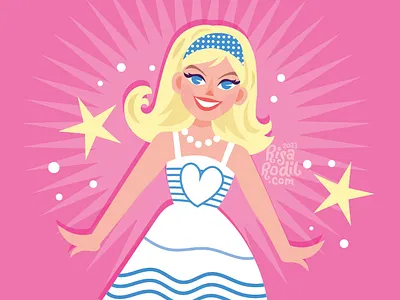 Barbie 2 barbie character design flat design illustration