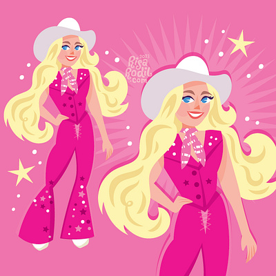 Barbie 4 barbie character design flat design illustration