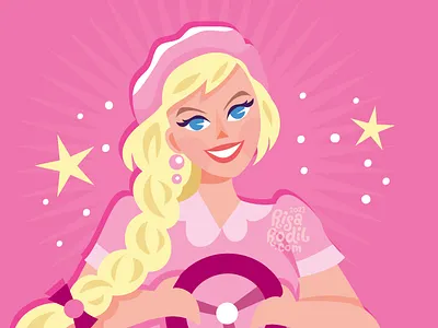 Barbie 5 barbie character design flat design illustration
