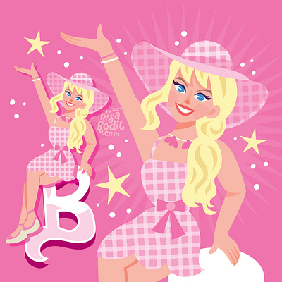 Barbie 6 barbie character design flat design illustration
