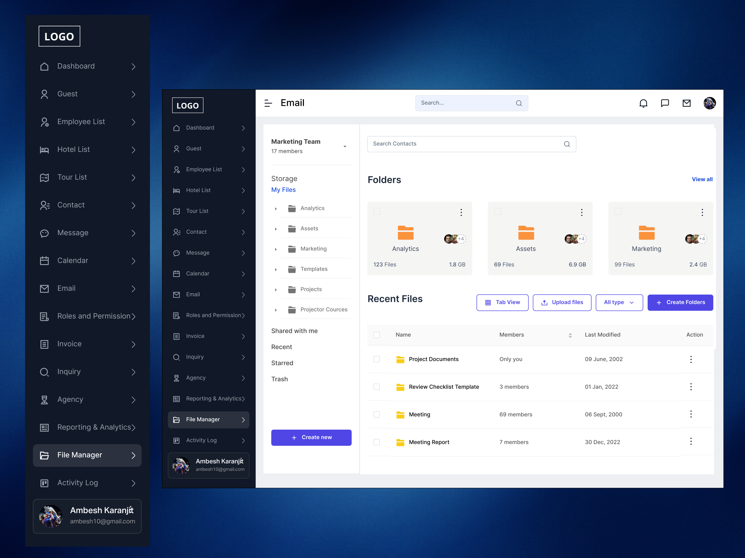 Email File Manager UI Design app branding design graphic design illustration logo typography ui ux vector