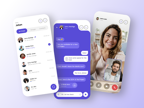 Chat App UI/UX📱💬 by Excellent Webworld on Dribbble