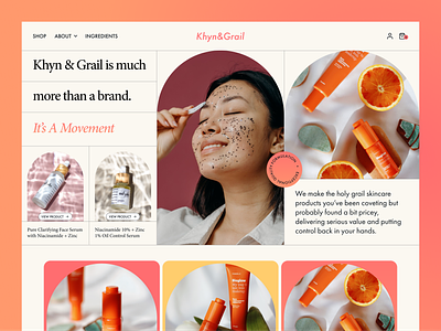 Khyn & Grail - Shopify Ecommerce Preview beauty design ecommerce shopify skincare ui uiux ux vivid motion web