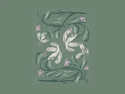 Spring double flowers art artwork illustration jungle