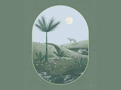 Jurney art artwork illustration jungle tiger tropical