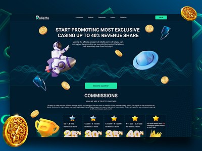 Affiliate page affiliate affiliate design casino design gambling graphic design ui ui design ux ux design