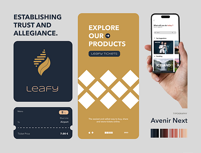 Leafy Ticket App Ad app branding design logo ui