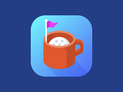Coffee Golf: App Icon (#2) app ball coffee flag game golf icon
