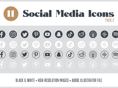 11 Vector Social Media Icons Pack 2