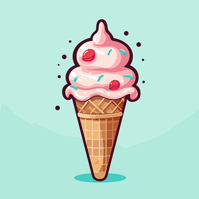 Pink Summer - Ice Cream Vector Line Art app branding design graphic design ice cream illustration logo png typography ui ux vector