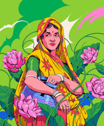 ✨🏺✨ art design drawing flower illustration portrait sajid woman