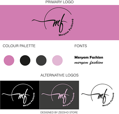 logo for Meryem Fashion graphic design illustration logo minimalist photoshop