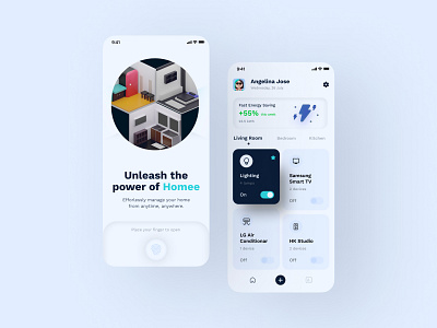 Unleash the power of the Home control App app home control app interaction design minimal design uxui