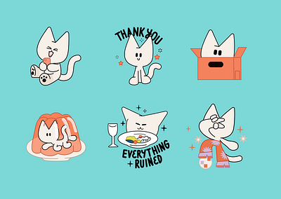 Akia Cat Stickers animation branding graphic design illustration motion design startup startup design stickers ui ui animation ui illustration web web illustration