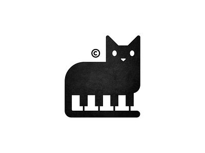 meosic advertising agency animal branding cat cat logo instrument logo logo design marketing music music logo negative space pet piano piano logo