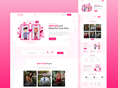 Dating Website couple couple date couple dating couple dating website dating dating website landing page matchmaking matchmaking website ui design ui ux user interface website design