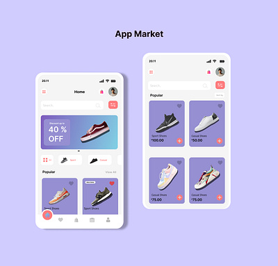 App Market app attractive branding figma graphic design illustration iphone landing page logo mobile ui ux