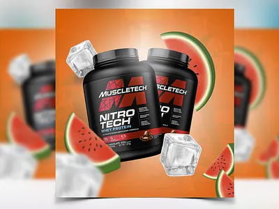 Social Media Flyer Banner Ad Design Photoshop Gym Whey Protein poster protein whey