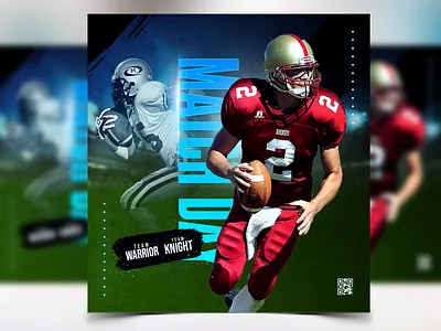 Social Media Flyer Banner Ad Design Photoshop Football Sports football poster