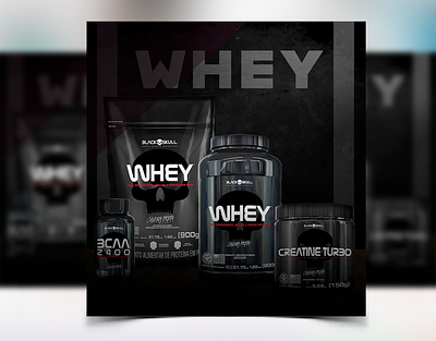 Social Media Flyer Banner Ad Design Photoshop Whey Protein gym poster protein whey