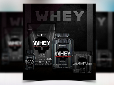 Social Media Flyer Banner Ad Design Photoshop Whey Protein gym poster protein whey