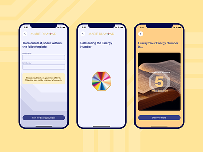 Marie Diamond Feng Shui App Calculate Compass Wheel Number app archetype button compass component design system feng shui flow illustration input manifestation meditation multi step product design ui ui kit ux wellness wheel zen