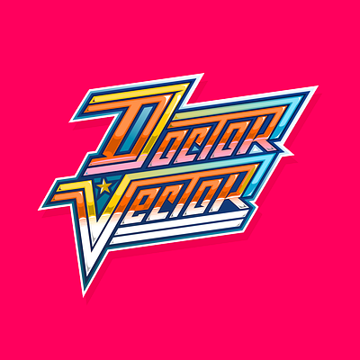 Doctor Vector 0s 8 chrome illustration komorowski lettering logotipo logotype magic retro script super supreme typo typography vector vintage