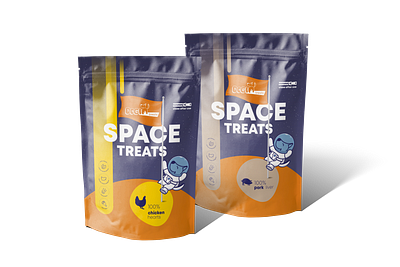 dogin' SPACE TREATS branding dog treats graphic design product design puches design