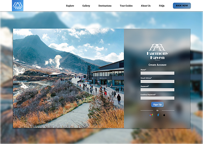 Harmony Haven Retreat eco tourism photography tourguides tourism tours travelling agency ui user interface website